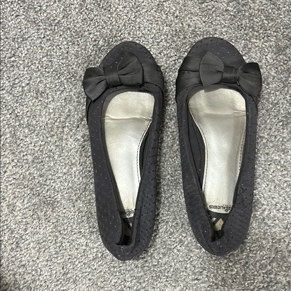 Fergalicious Gray Flats with Bow Detail